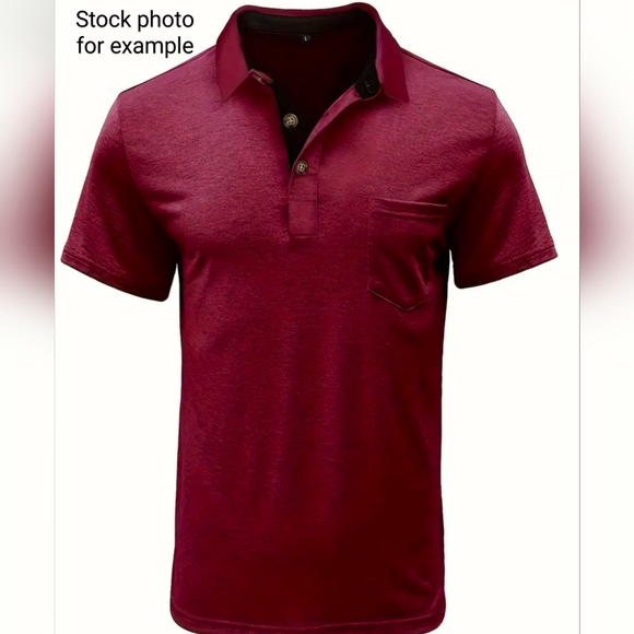 Limkun XXXLarge* men's polo shirt sleeve T shirt in burgundy - Picture 10 of 13